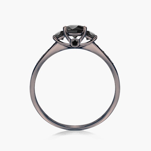 Pierścionek zaręczynowy Dream: czarne złoto, czarny diament